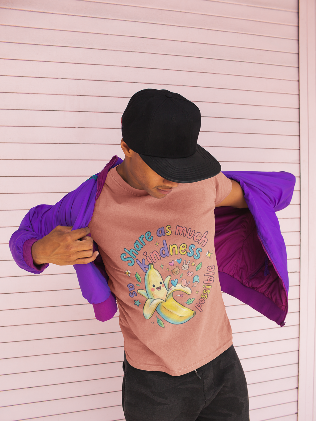 The Kindness Banana Tee | Retro Kawaii Dopamine Dressing Essential | Premium Heavyweight Graphic Tee