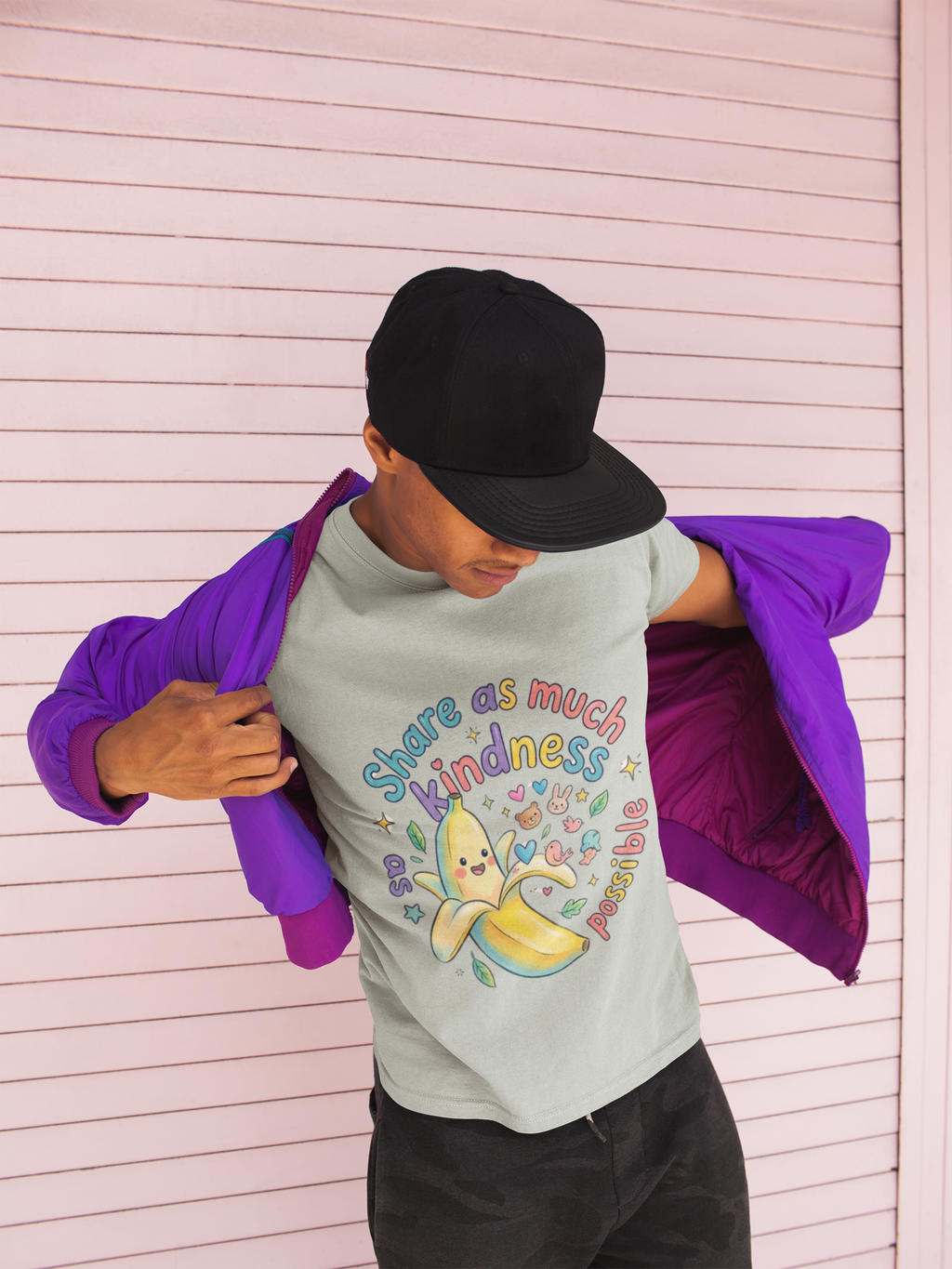 The Kindness Banana Tee | Retro Kawaii Dopamine Dressing Essential | Premium Heavyweight Graphic Tee
