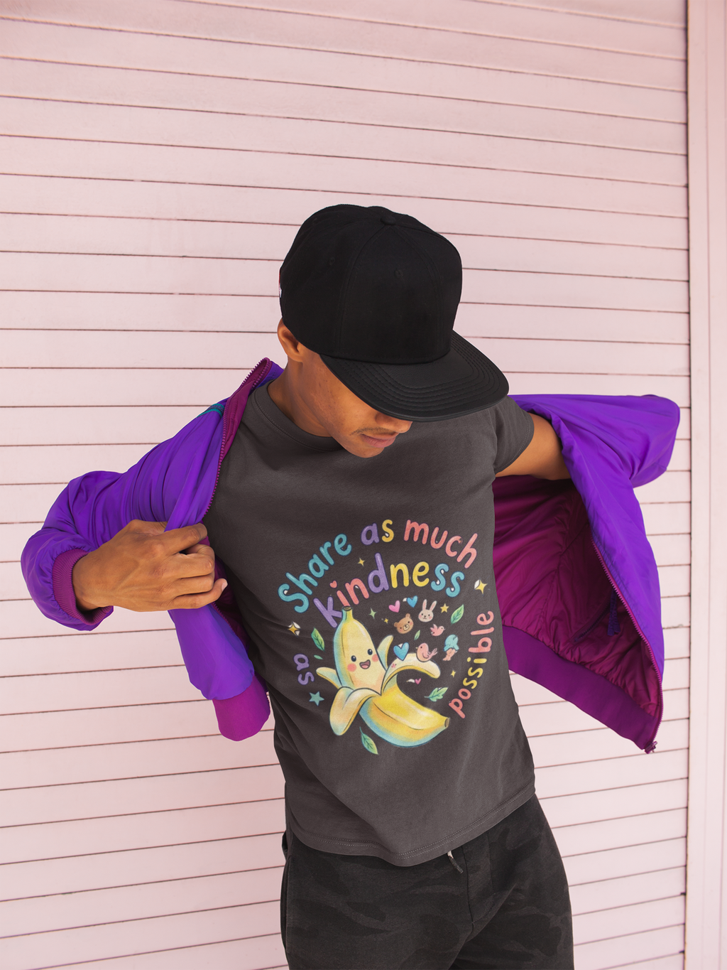 The Kindness Banana Tee | Retro Kawaii Dopamine Dressing Essential | Premium Heavyweight Graphic Tee