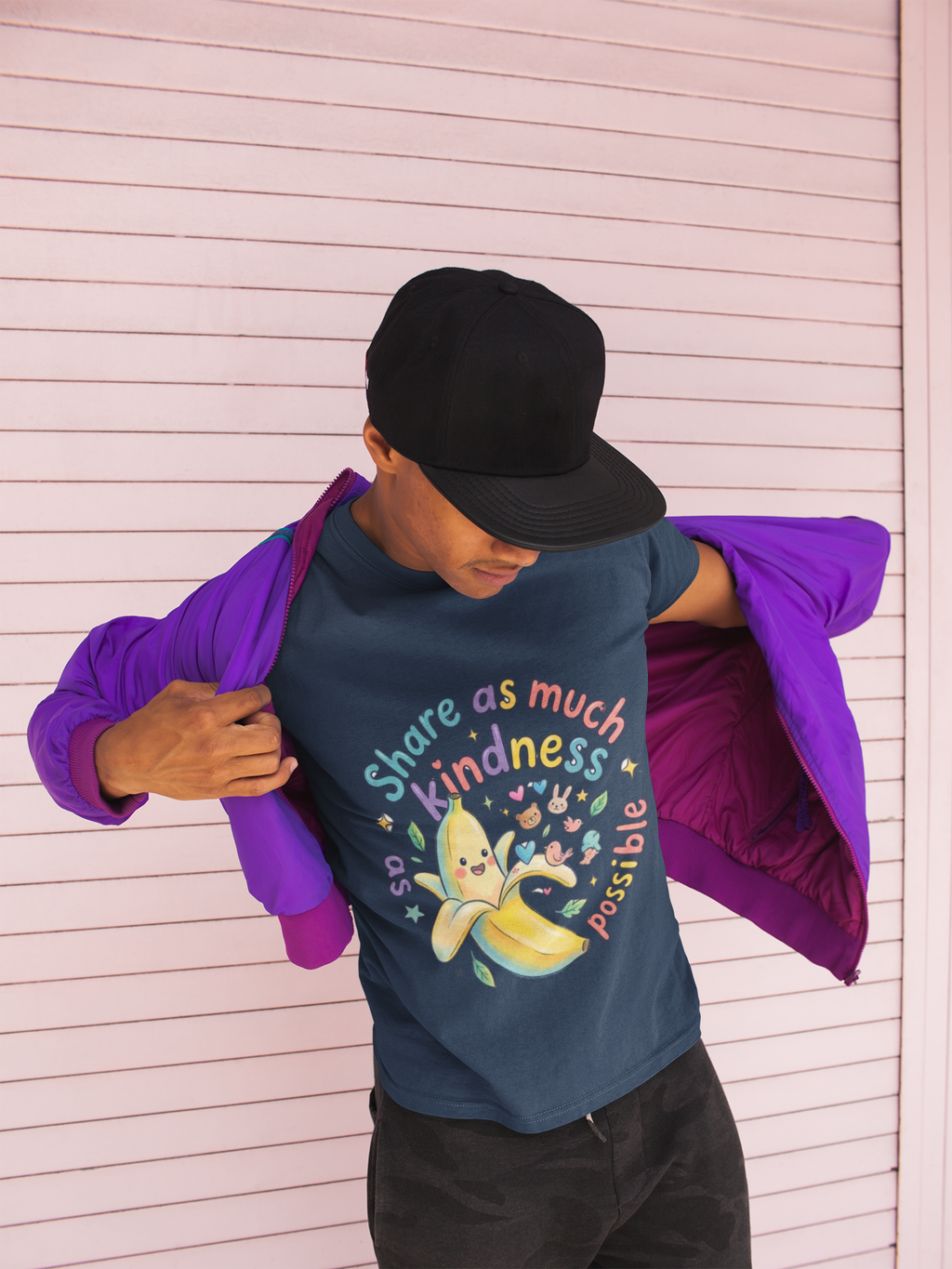 The Kindness Banana Tee | Retro Kawaii Dopamine Dressing Essential | Premium Heavyweight Graphic Tee