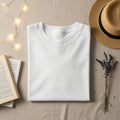 White t-shirt with "DO NOT TALK TO ME ABOUT AI" text.