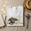 T-shirt with vintage telephone illustration and "Offline is the new luxury" text.