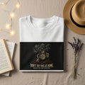 White t-shirt with "The Intensity" and coffee cup graphic, reads "Don't try this at home."